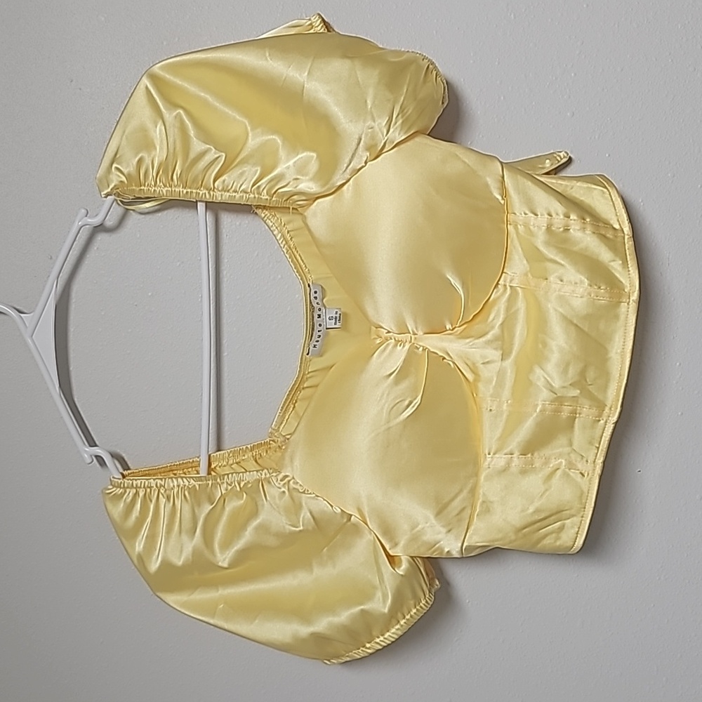 Haute Monde women yellow satin corset (size s)